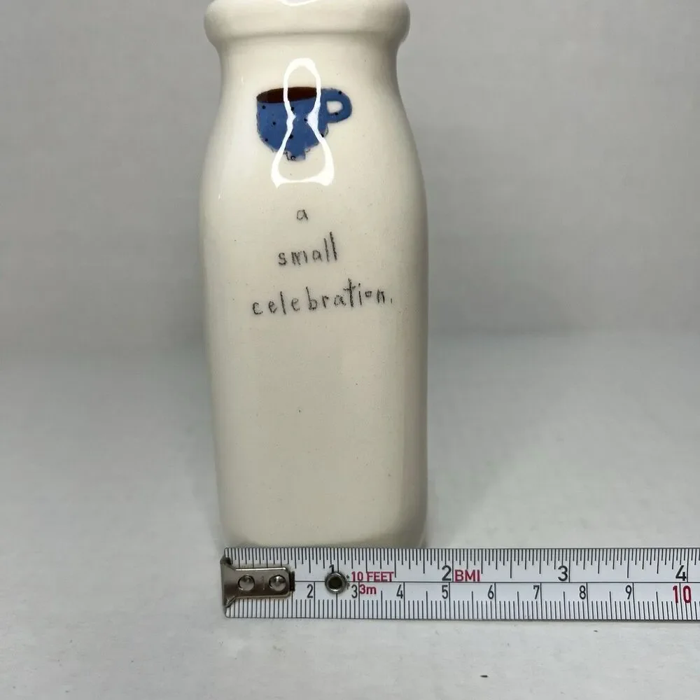 Beth Mueller 5” A Small Celebration Coffee Mug Bud Vase Ceramic Milk Bottle 2010
